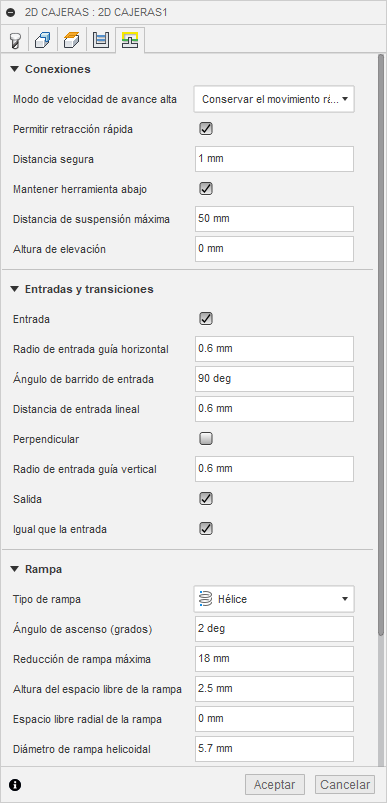 pestaña vinculación del cuadro de diálogo de cajera 2D