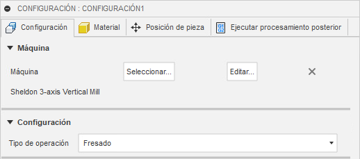 Configurar máquina de fresado