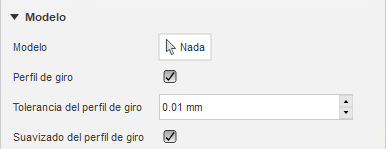 cuadro de diálogo configuración: grupo de modelo