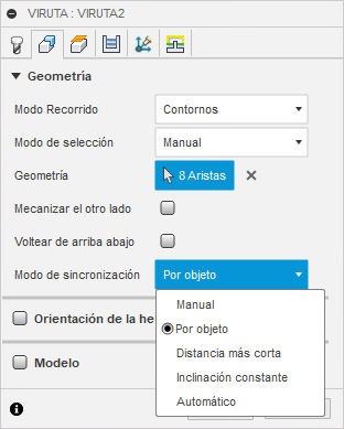 cuadro de diálogo viruta
