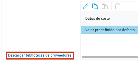 botón descargar bibliotecas de proveedor