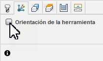 grupo de parámetros de orientación de la herramienta en la ficha geometría