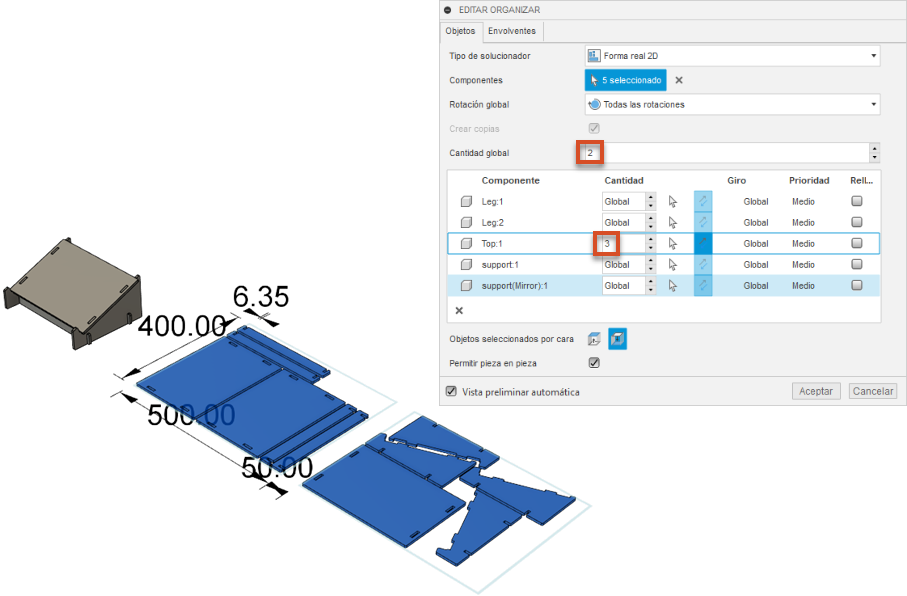 cantidad global y local