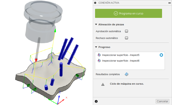 cuadro de diálogo conexión activa