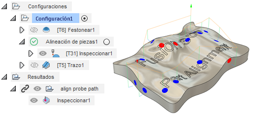 nodo alineación de piezas y modelo