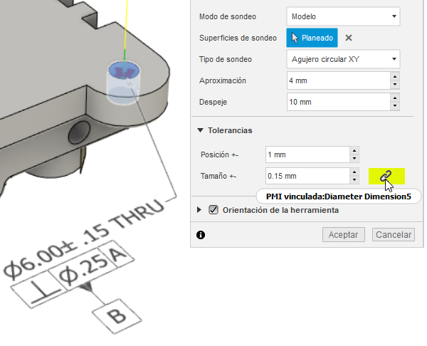 tolerancias introducidas automáticamente