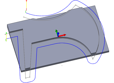 ruta de herramienta de contorno 2d con un boceto para controlar la ruta de herramienta