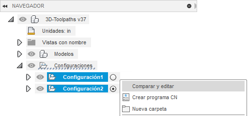 seleccionar comparar y editar en el navegador
