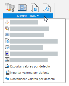 opciones de exportación