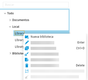 biblioteca de herramientas - administrar opciones