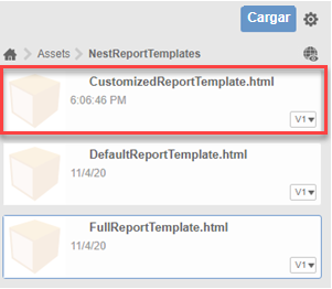 Archivo de informe de Nesting recién cargado