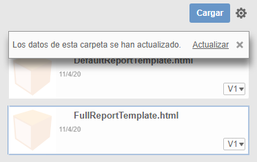 Actualizar panel de datos