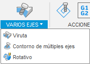 ficha fresado: menú múltiples ejes