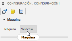 selección de la máquina