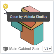 ejemplo de apertura de avatar en panel de datos