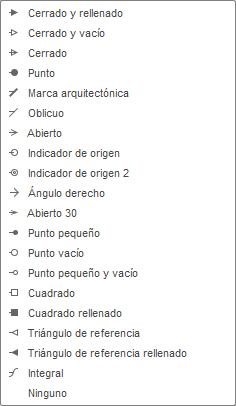 tipos de extremo de flecha