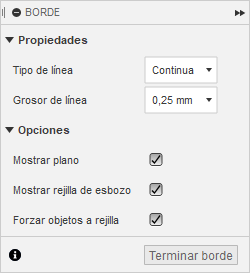 cuadro de diálogo de borde