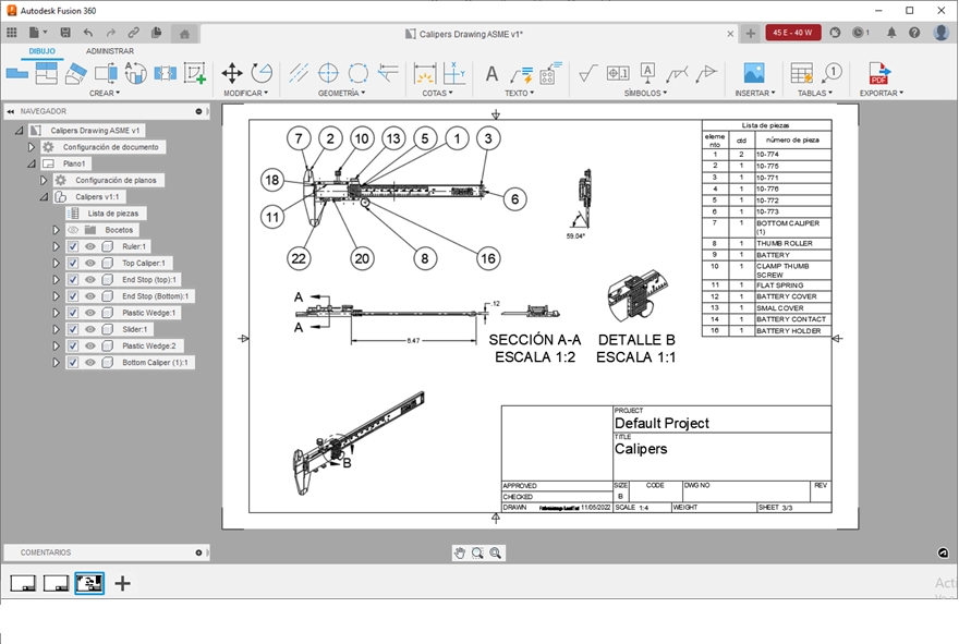 espacio de trabajo de dibujo