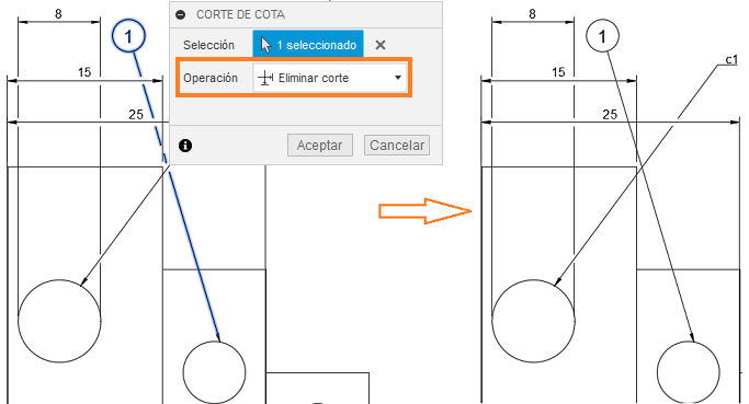 ejemplo de corte de cota