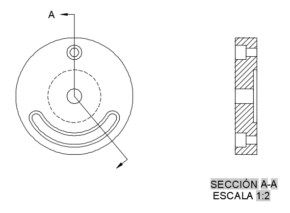 ejemplo de vista en sección alineada
