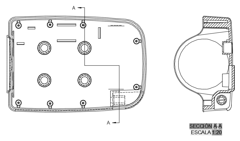 ejemplo de vista en sección de desfase