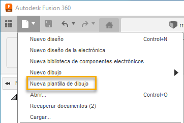 menú - nueva plantilla de dibujo