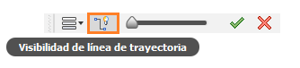 menú de visibilidad de línea de trayectoria de despiece