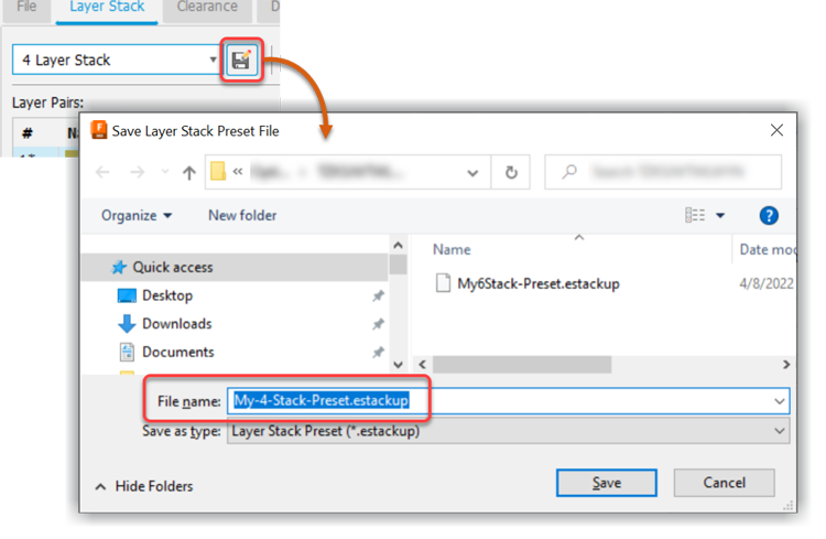 guardar capa como valor predefinido