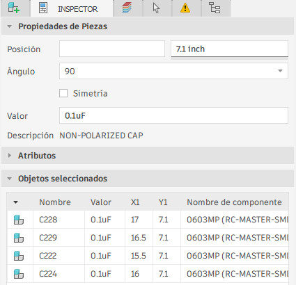 Valores Y de los componentes