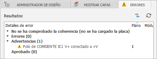 Cuadro de diálogo Errores de ERC