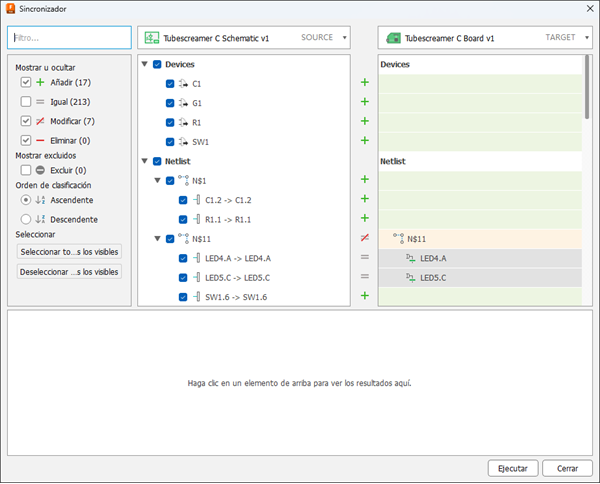 Cuadro de diálogo Sincronizar