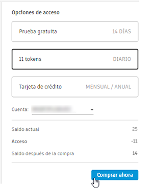 opciones de acceso: símbolos
