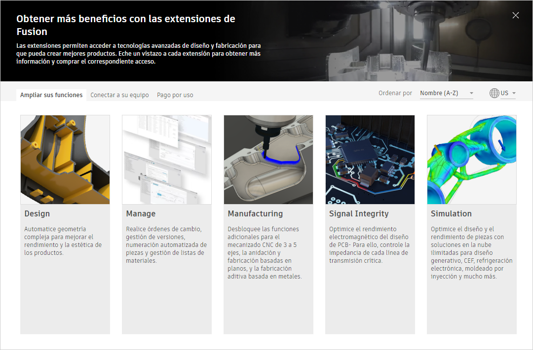 administrador de extensiones