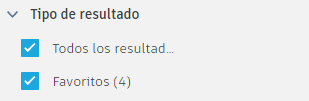 favoritos, filtros