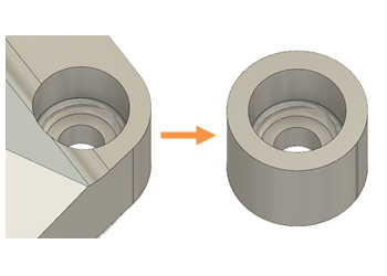 ejemplo de extruir en la geometría de conservación