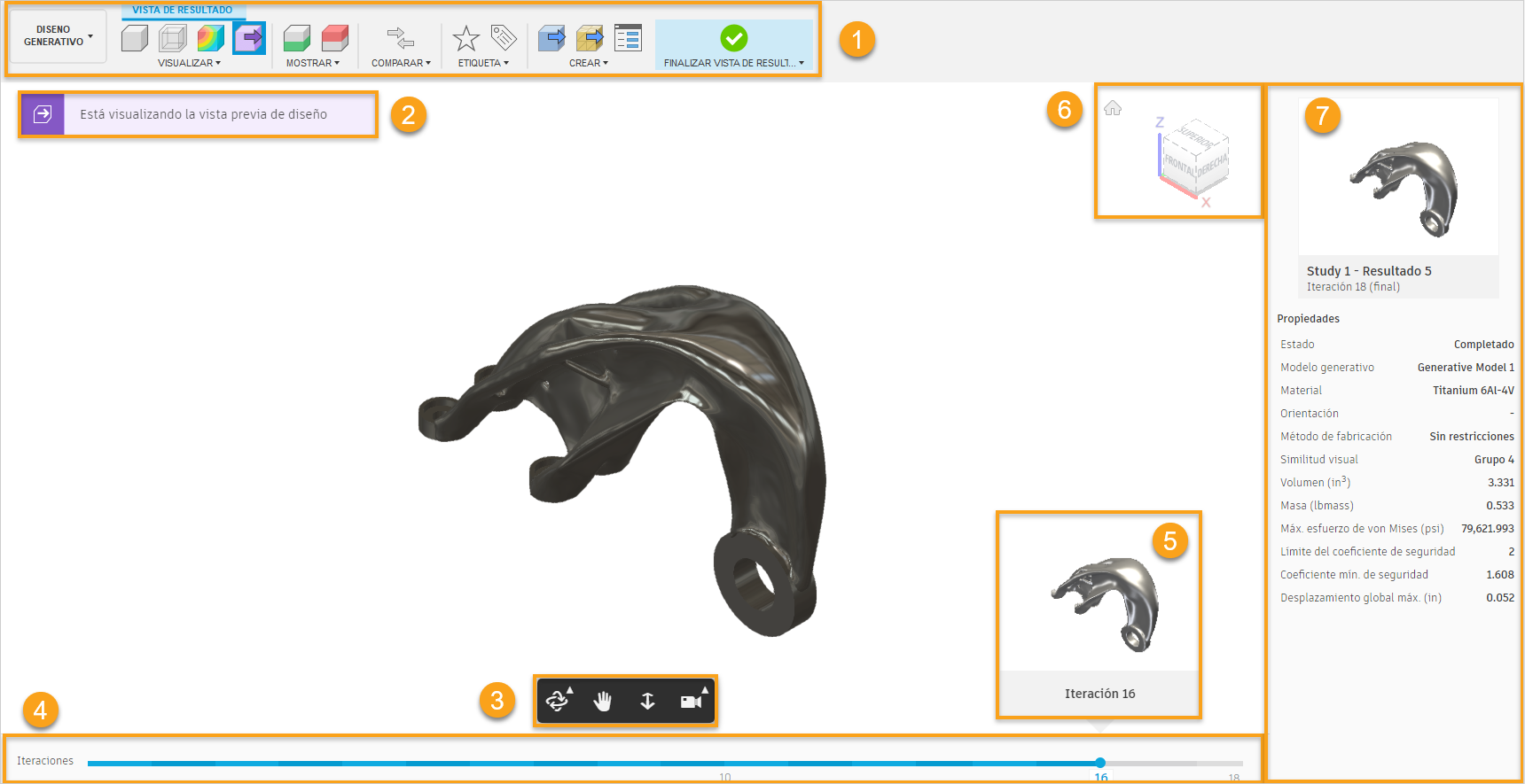 descripción general de la interfaz de usuario de la vista 3D