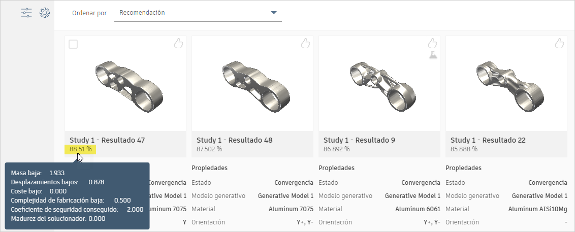 detalles de la recomendación