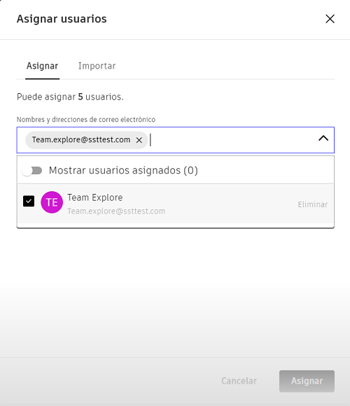 asignar usuarios