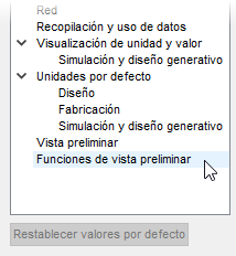 Cuadro de diálogo Preferencias