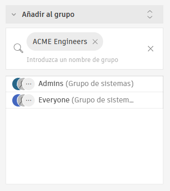 añadir grupos mediante el panel de detalles del miembro