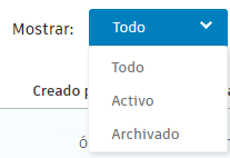 filtrar proyectos archivados