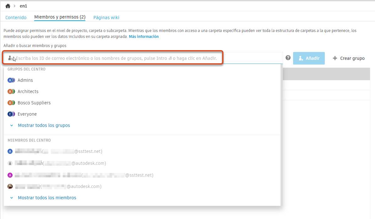 menú desplegable añadir