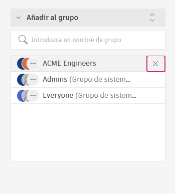 eliminar grupo del panel de miembros