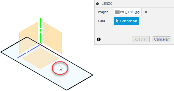 cuadro de diálogo lienzo