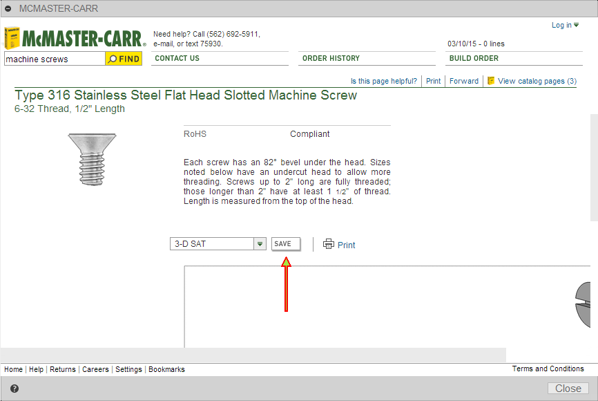 cuadro de diálogo mcmaster carr - guardar