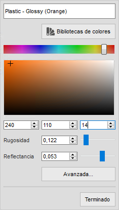 Editor de materiales - naranja