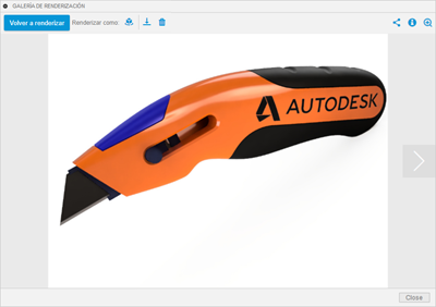 Visor de la galería de renderización