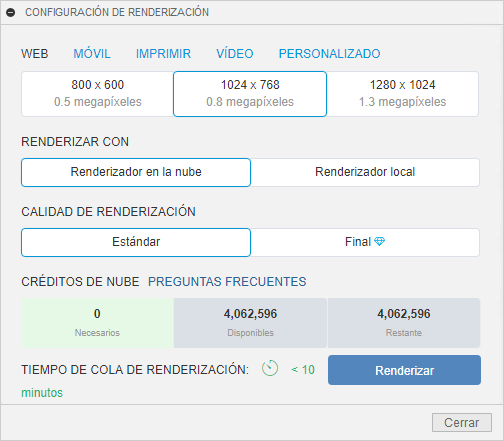 Configuración de renderización web