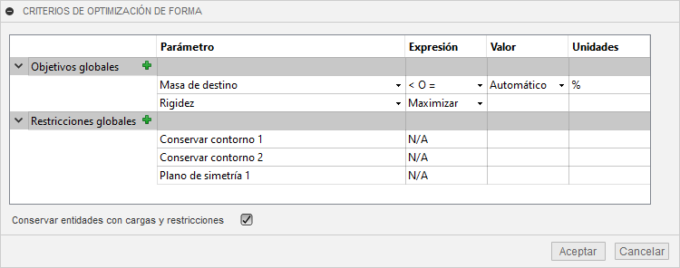 navegador - configuración de optimización de formas