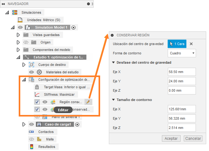 navegador - configuración de optimización de formas